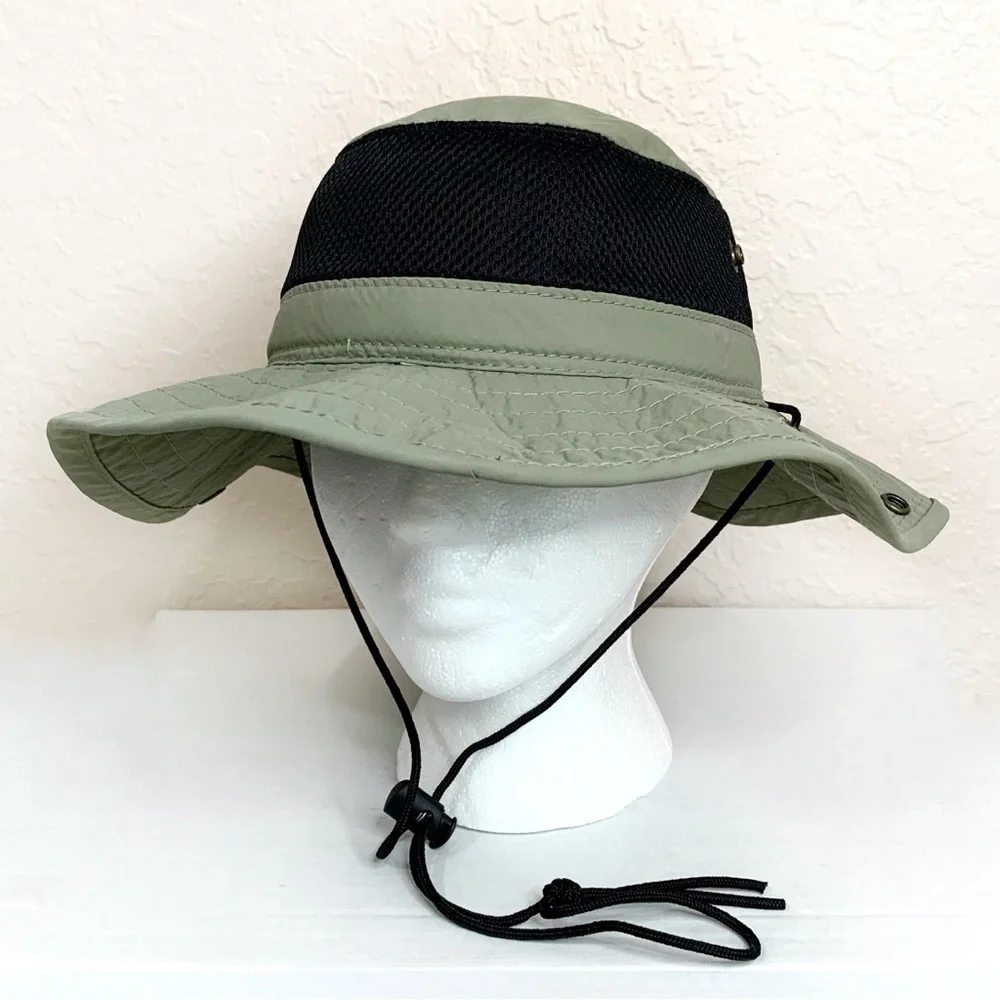 Dorfman Pacific Co Authentic Mesh Boonie Outdoor Bucket‎ Hat Gray Green medium